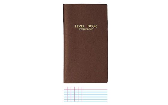 Kokuyo《測量野帳系列- Level Book》耐水紙/ 咖啡色軟皮/ 橫罫22 行